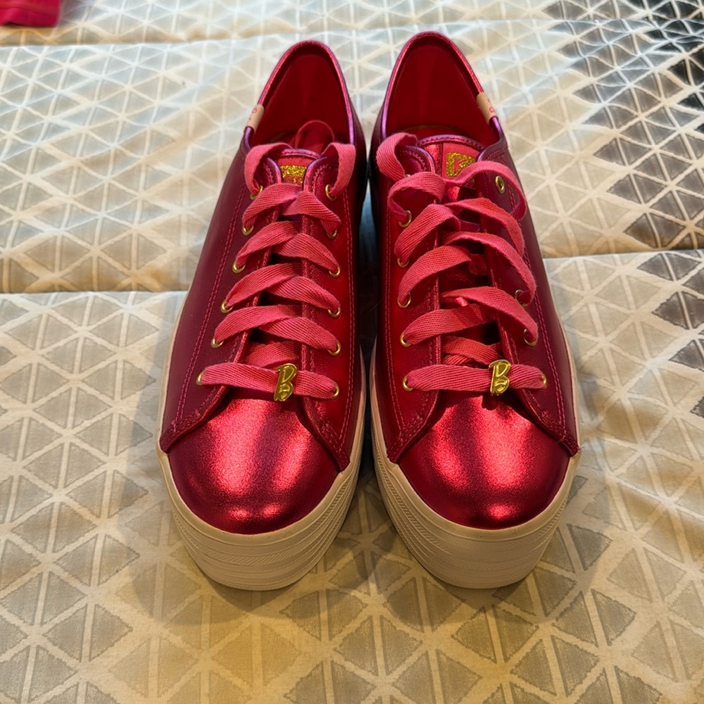 MOVING SALE Pink metallic platform Keds Barbie sneakers